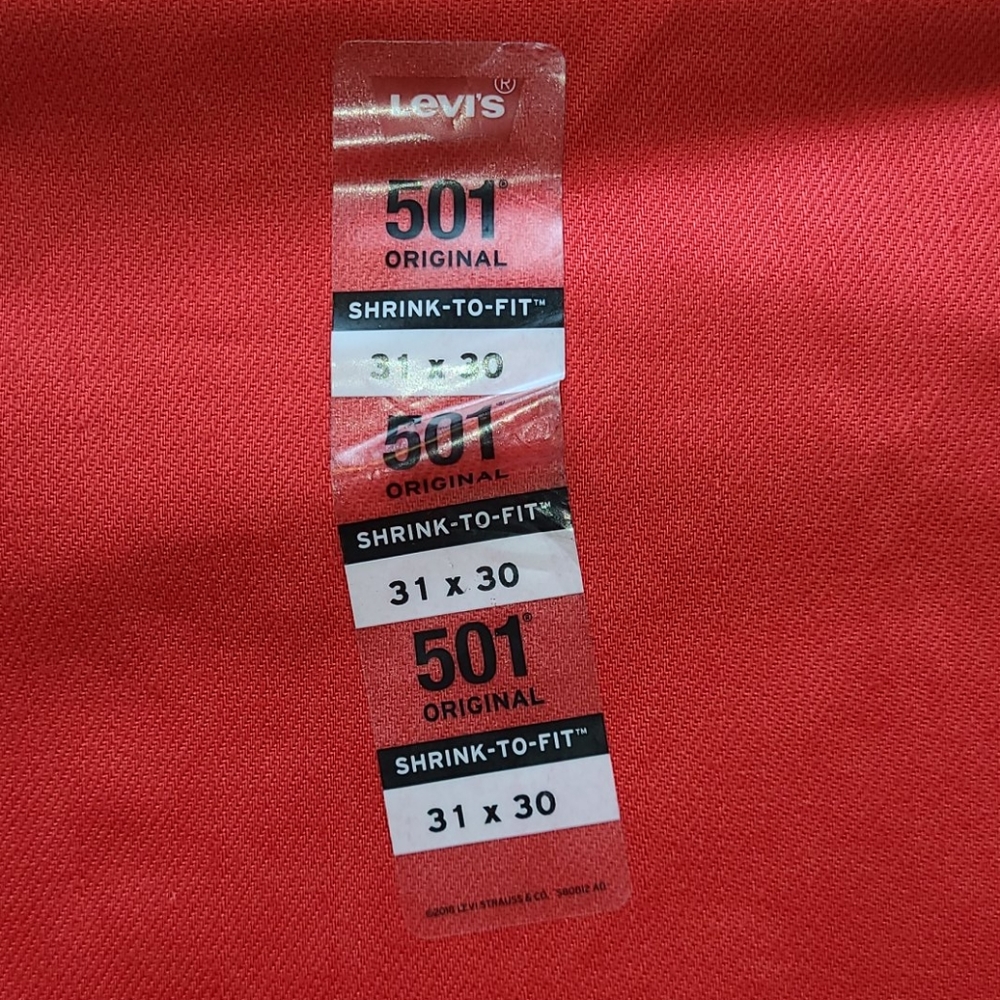 Levi's 501 32x30 raw unfinished red jeans - Picture 4 of 16